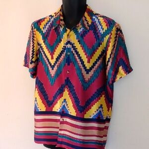 ASOS Multicolor Geometric Pattern Men's Shirt, L